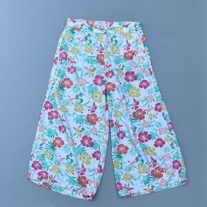 Roxy + Barbie Girls Floral Cropped Wide-Leg Pants